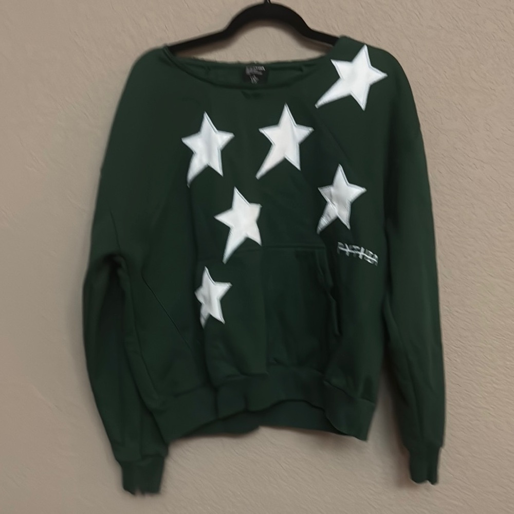 PYTHIA Los Angeles Star Patch Sweatshirt - Forest Green
